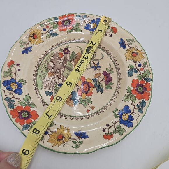 Mason's Patent Ironstone Vintage Ceramic Floral Design, About 8.25" Round - Picture 7 of 7
